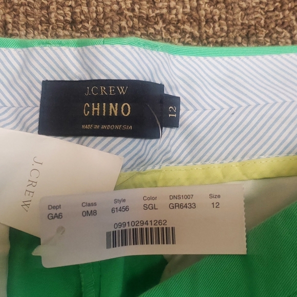 J.crew 3" Chino short neon green US12 NWT - Picture 4 of 5